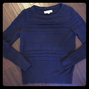 ✨⬇️$25✨Loft Cable Knit Cotton Navy Blue Sweater